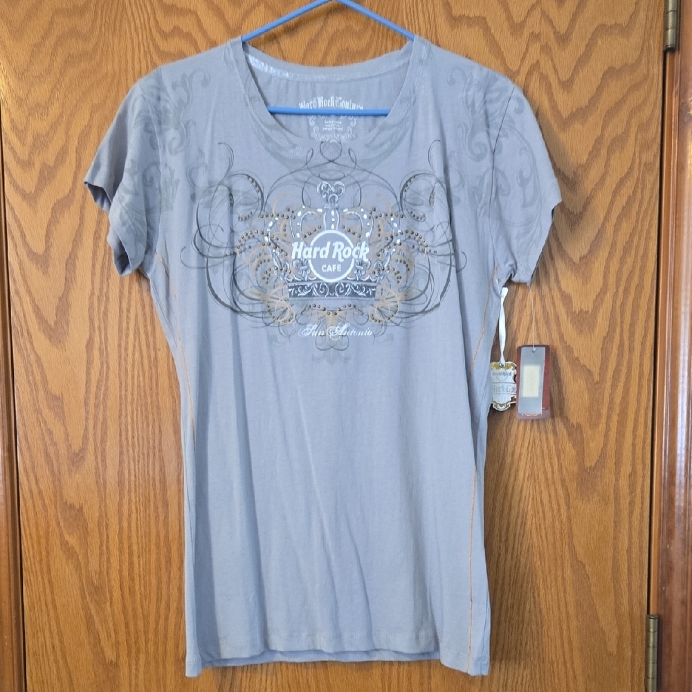 Hard Rock Cafe Gray Graphic Short Sleeve Tee SAN ANTONIO